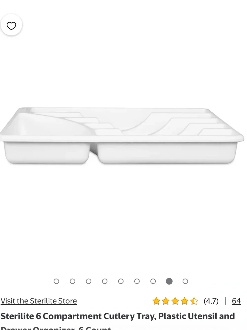 Sterilite Cutlery Tray Organizer Large Size 6 Compartment